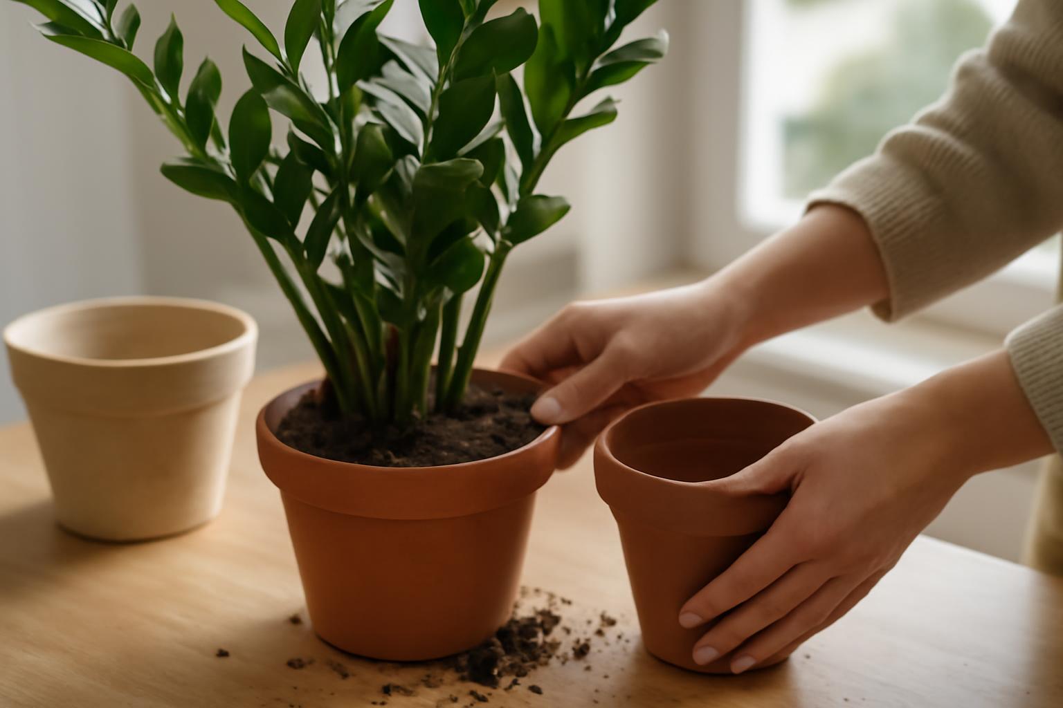 Zamioculcas átültetése: mikor szükséges nagyobb cserép