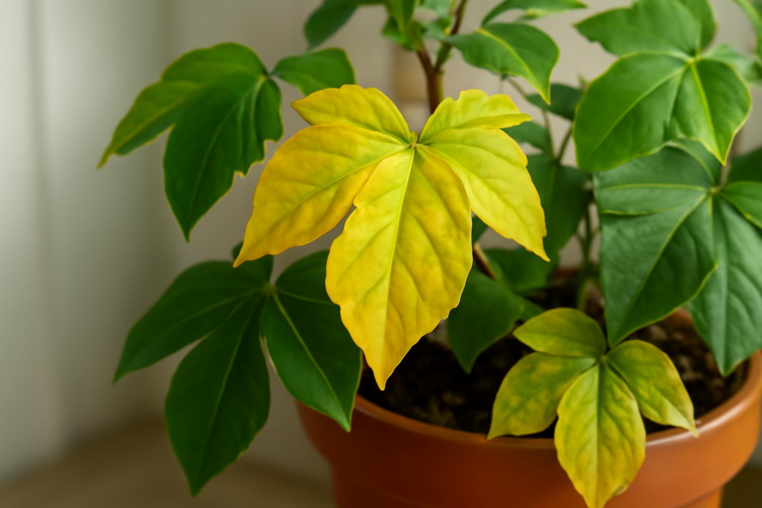 Cissus levelek sárgulása: gyakori gondozási hibák