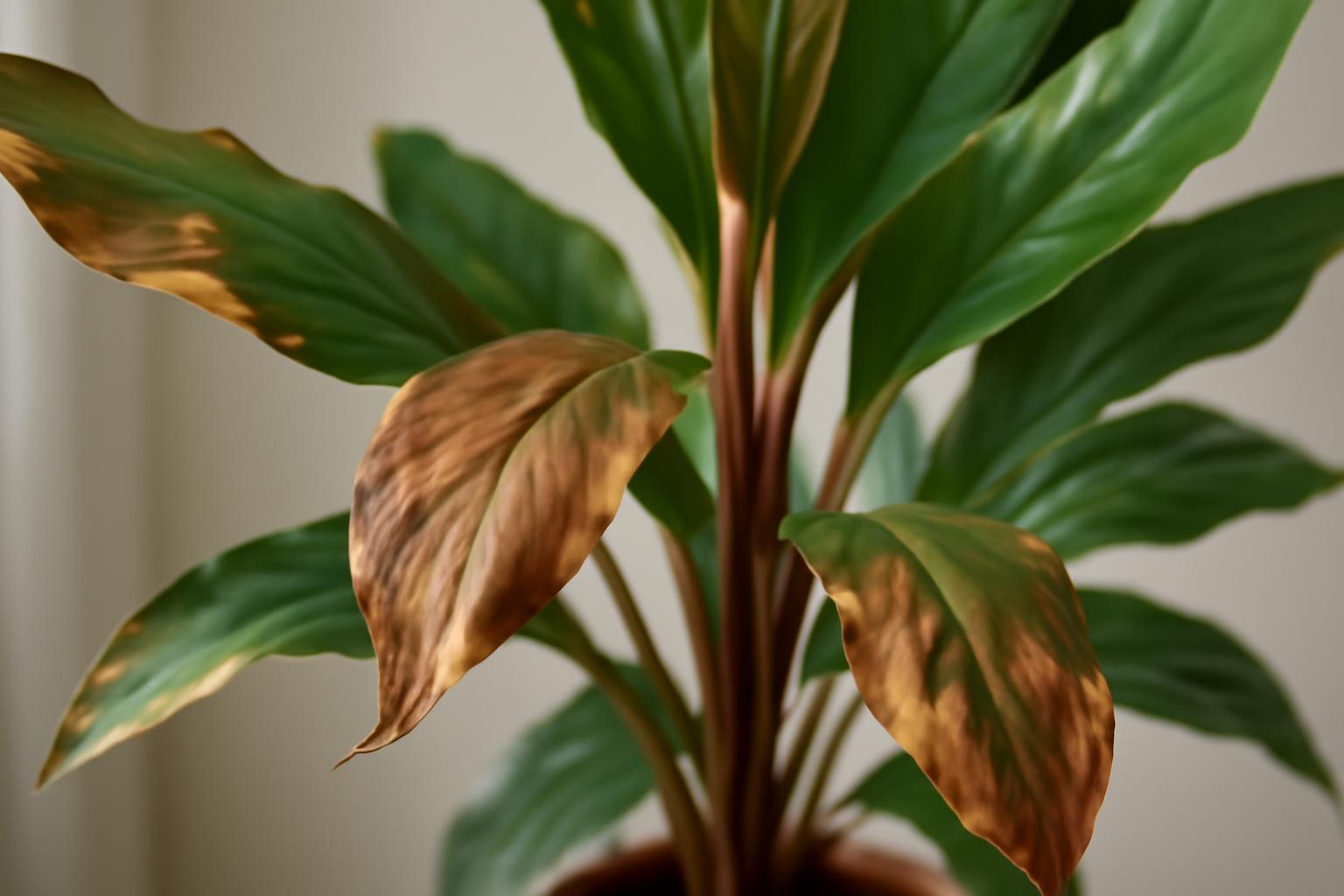 Cordyline levelek barnulása: gyakori gondozási hibák