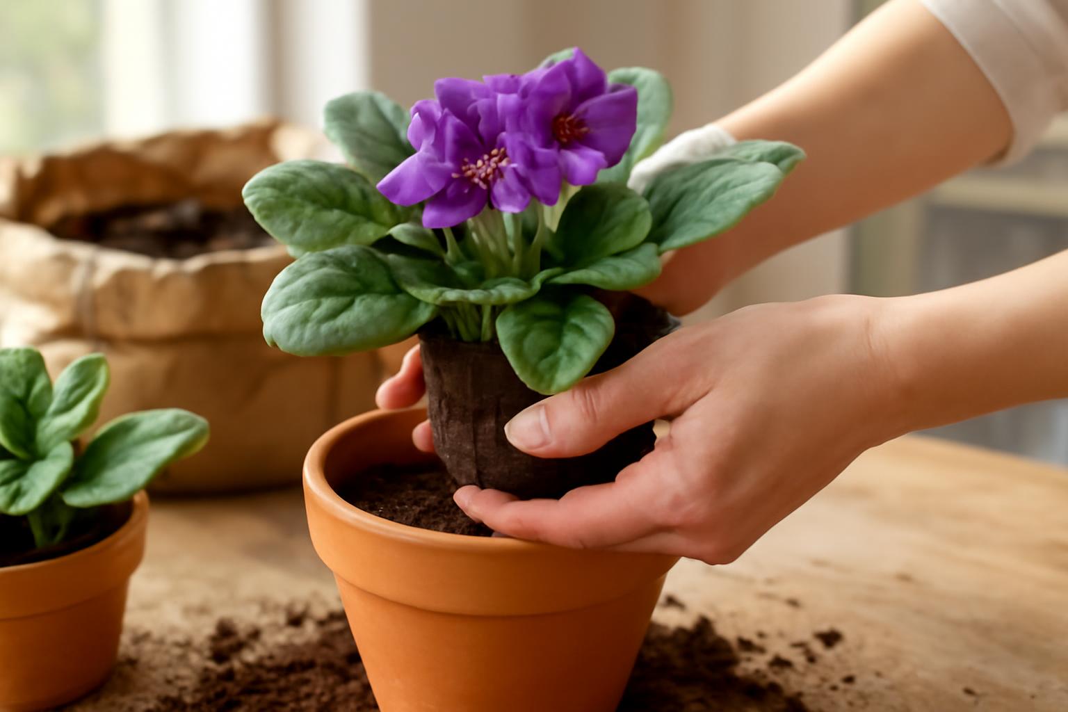 Afrikai ibolya átültetése: mikor szükséges friss föld