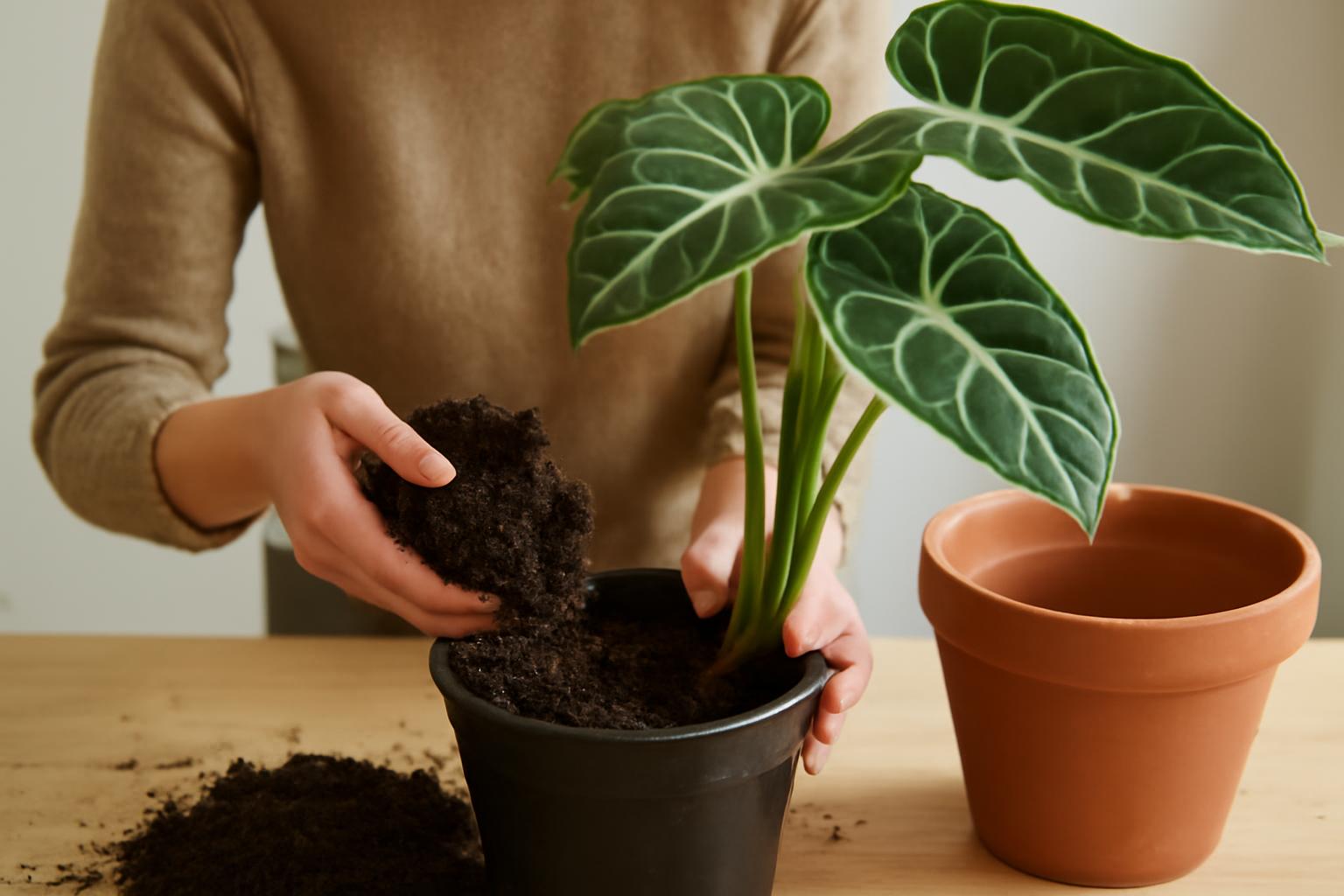 Alocasia átültetése: mikor szükséges friss föld a növénynek