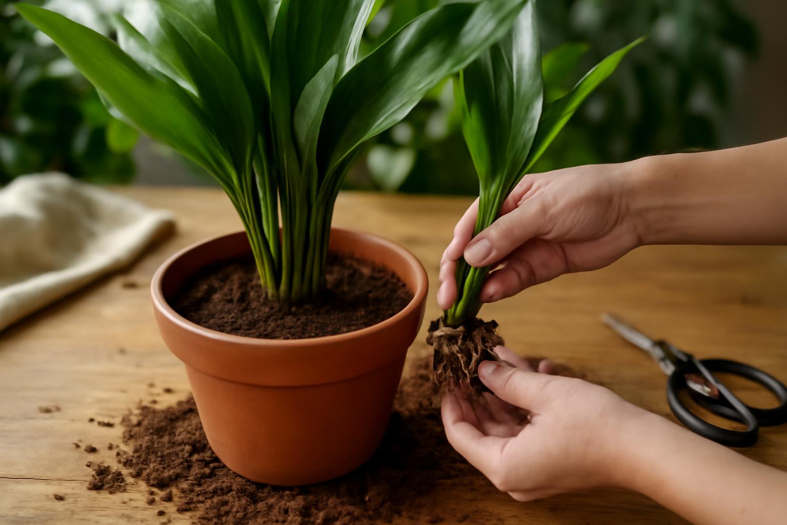 Aspidistra szaporítása tőosztással: egyszerű módszer