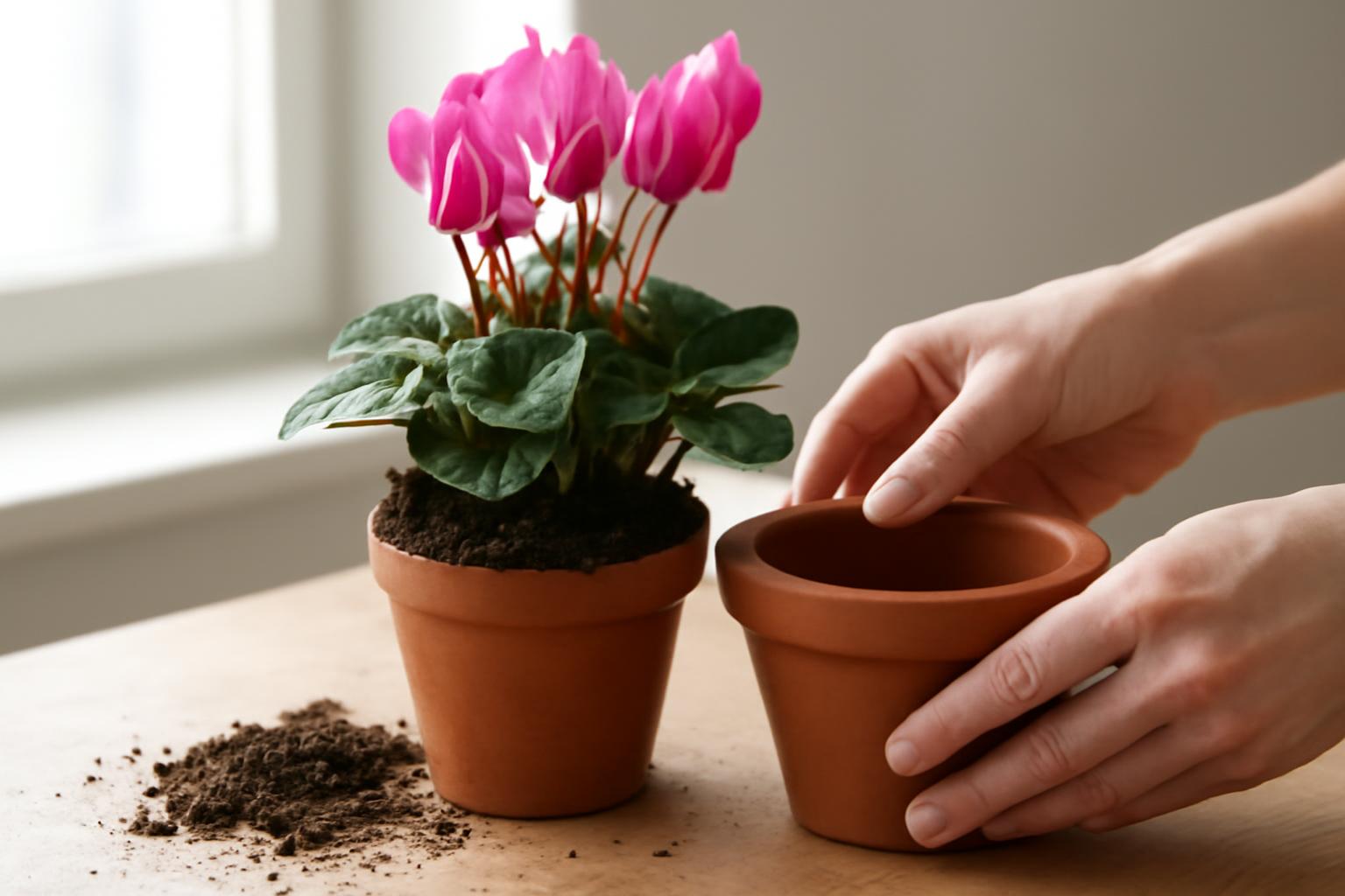 Ciklámen átültetése: mikor szükséges új cserép