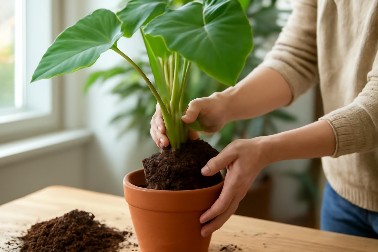 Colocasia átültetése: mikor szükséges új cserép