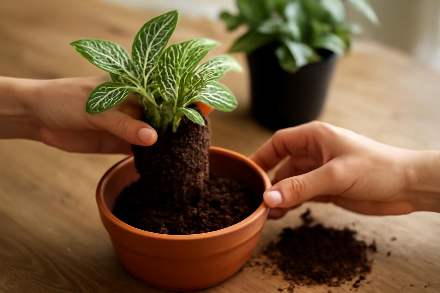 Fittonia átültetése: mikor szükséges friss föld