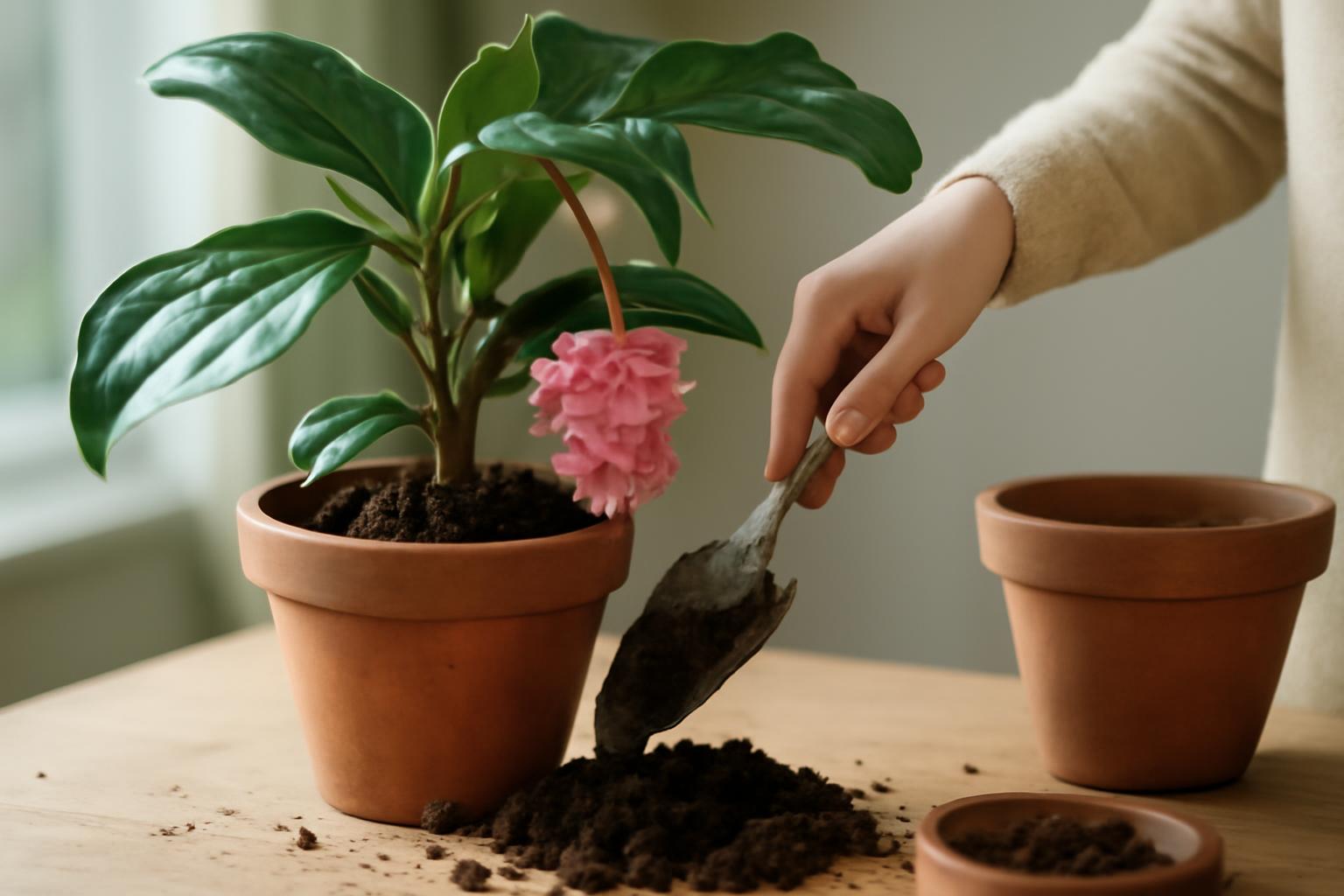 Medinilla átültetése: mikor szükséges új közeg