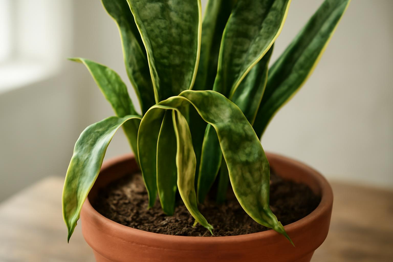 Sansevieria levelek puhulása: túlöntözés jelei