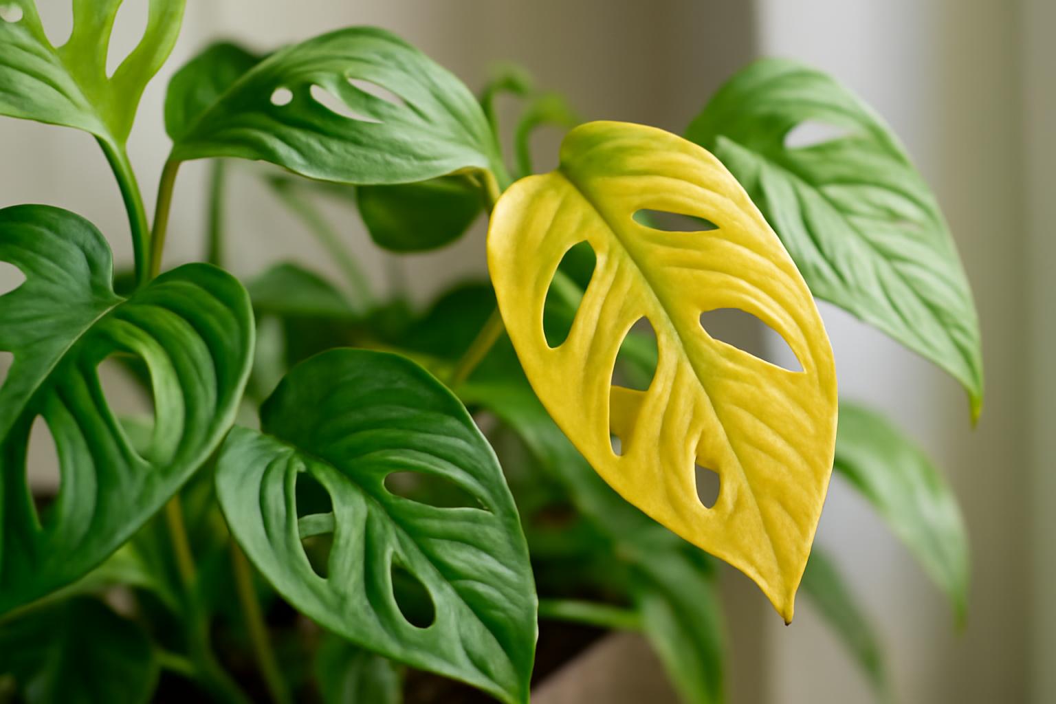 Monstera adansonii levelek sárgulása: gyakori gondozási hibák