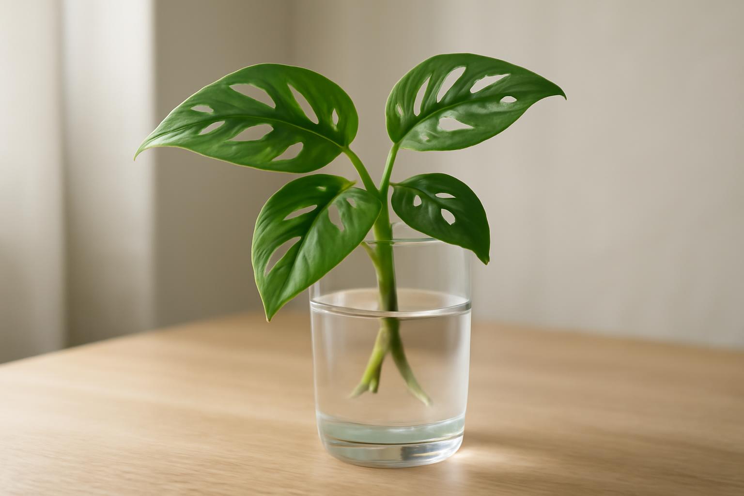 Monstera adansonii szaporítása vízben: dugványozás egyszerűen