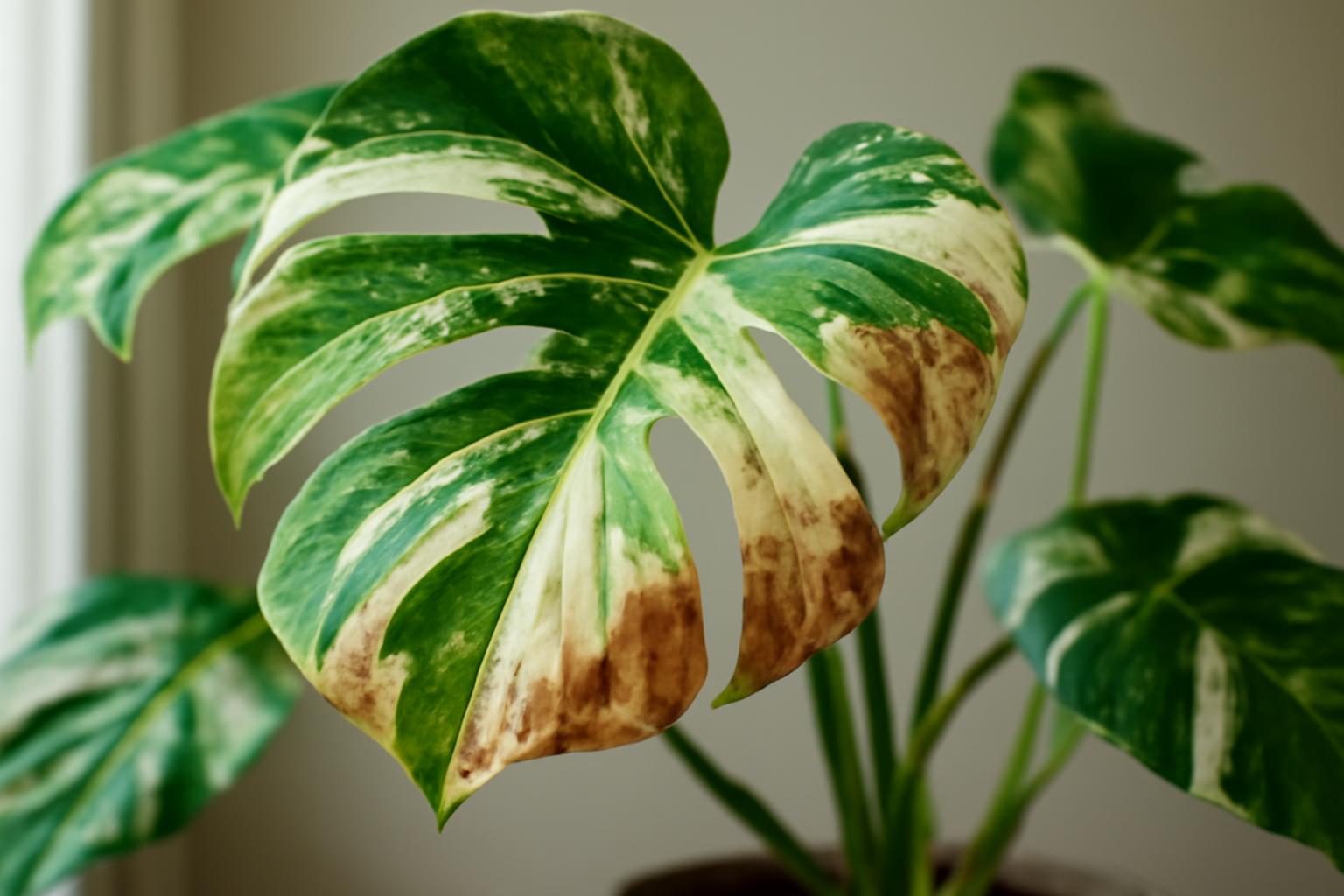 Monstera variegata levelek barnulása: gyakori problémák