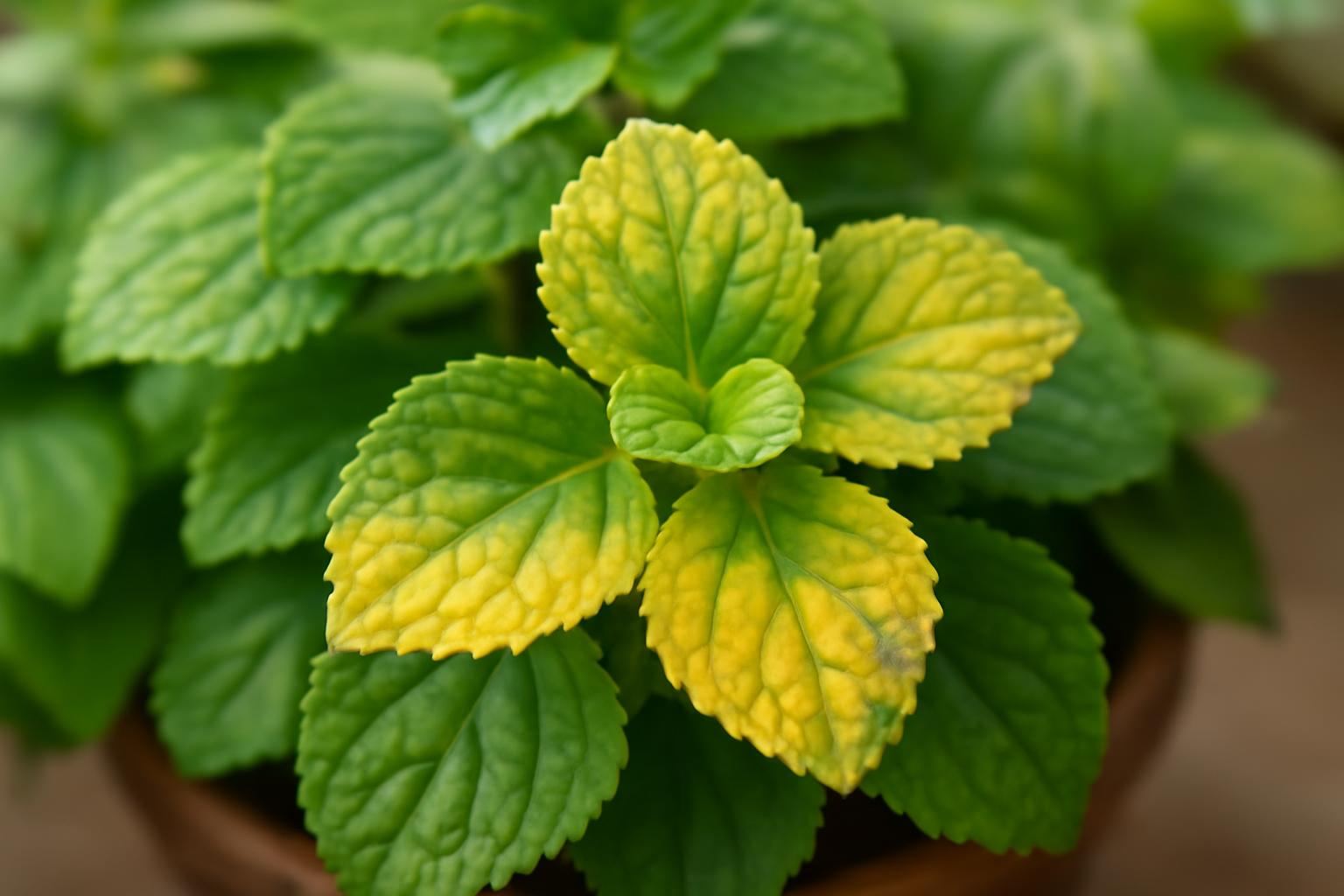 Plectranthus levelek sárgulása: túlöntözés vagy fényhiány jelei