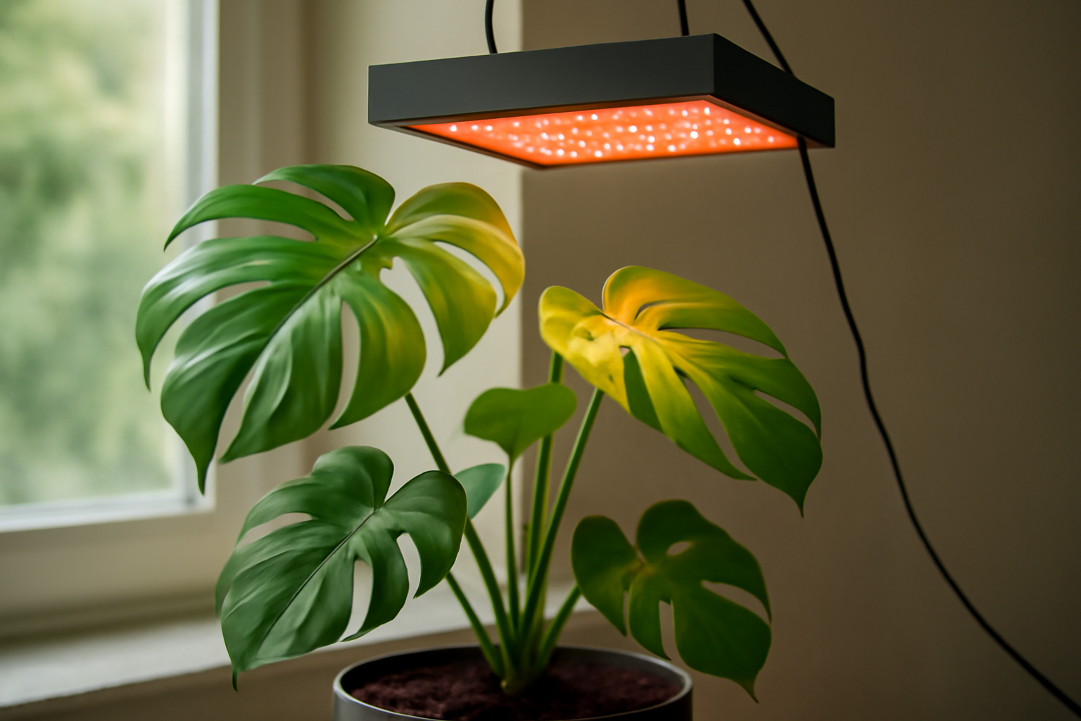 Kipróbáltuk a monstera növekedését növénylámpa alatt
