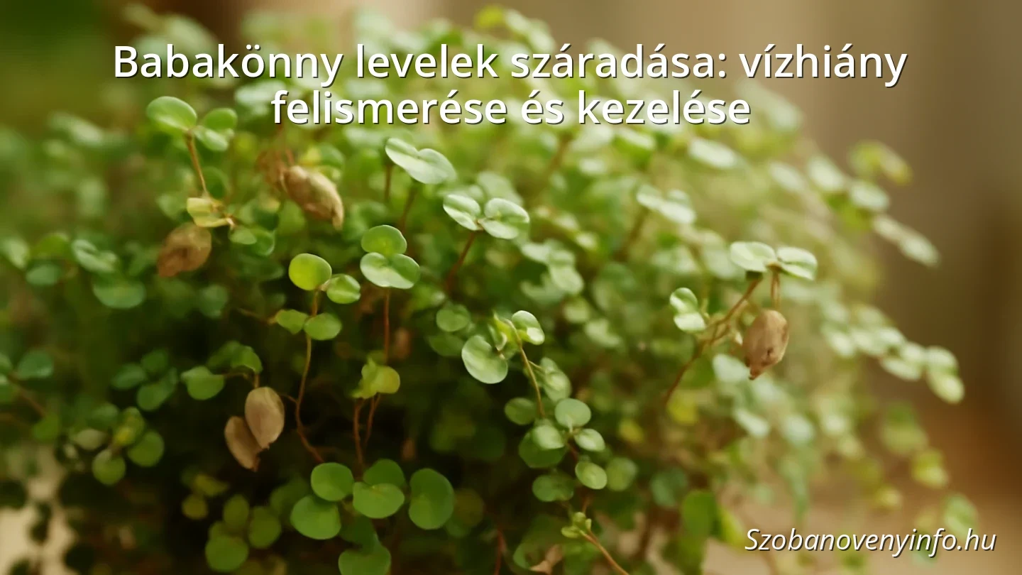 Babakönny növény száradó levelekkel beltéri környezetben